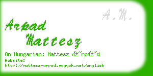 arpad mattesz business card